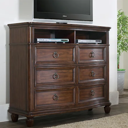 Serpentine Drawer Chest Entertainment Console